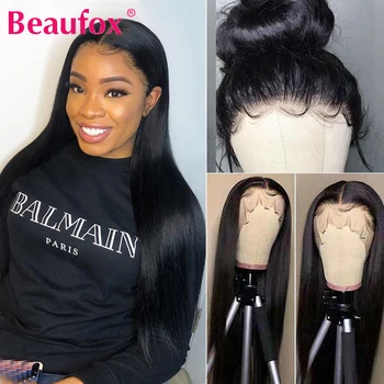 

Beaufox 360 Lace Frontal Wig Malaysian Straight Lace Front Human Hair Wigs Pre Plucked 360 Frontal Wig With Baby Hair 150% Remy