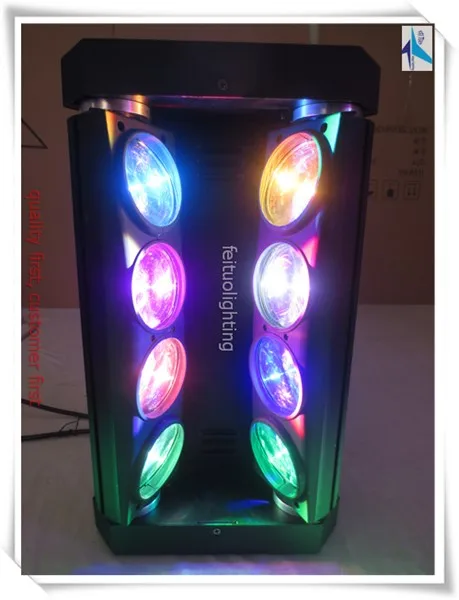 E-(6/LOT) Mini 8 eyes spider beam moving head 8X10w rgbw or white color spider light with imported highlight led beads for karaoke disco dj night club stage lights