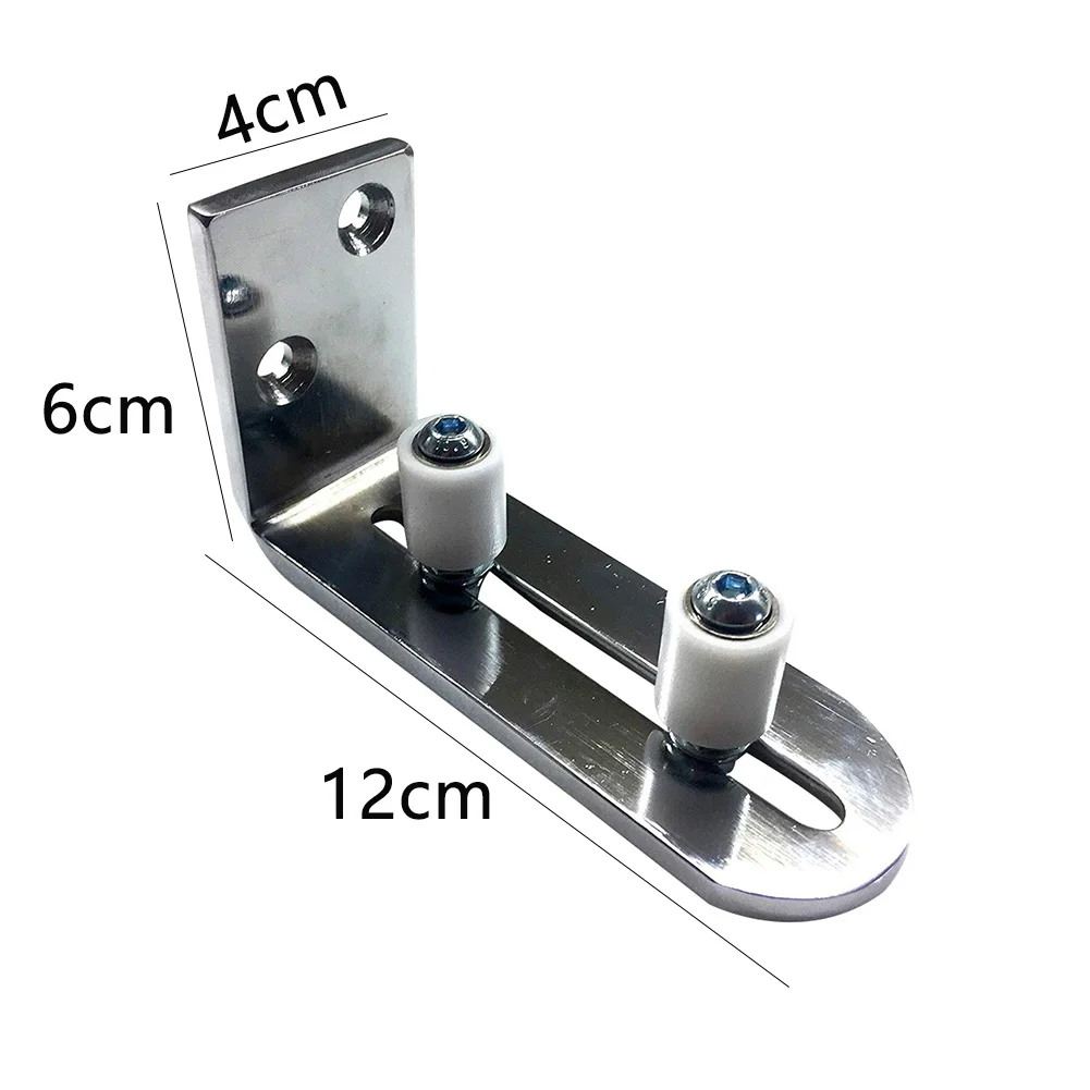 Roller Practical Fixing Dual Wheel Barn Door Guide Accessories Sliding Anti Swinging Floor Adjustable Ultra Smooth Parts