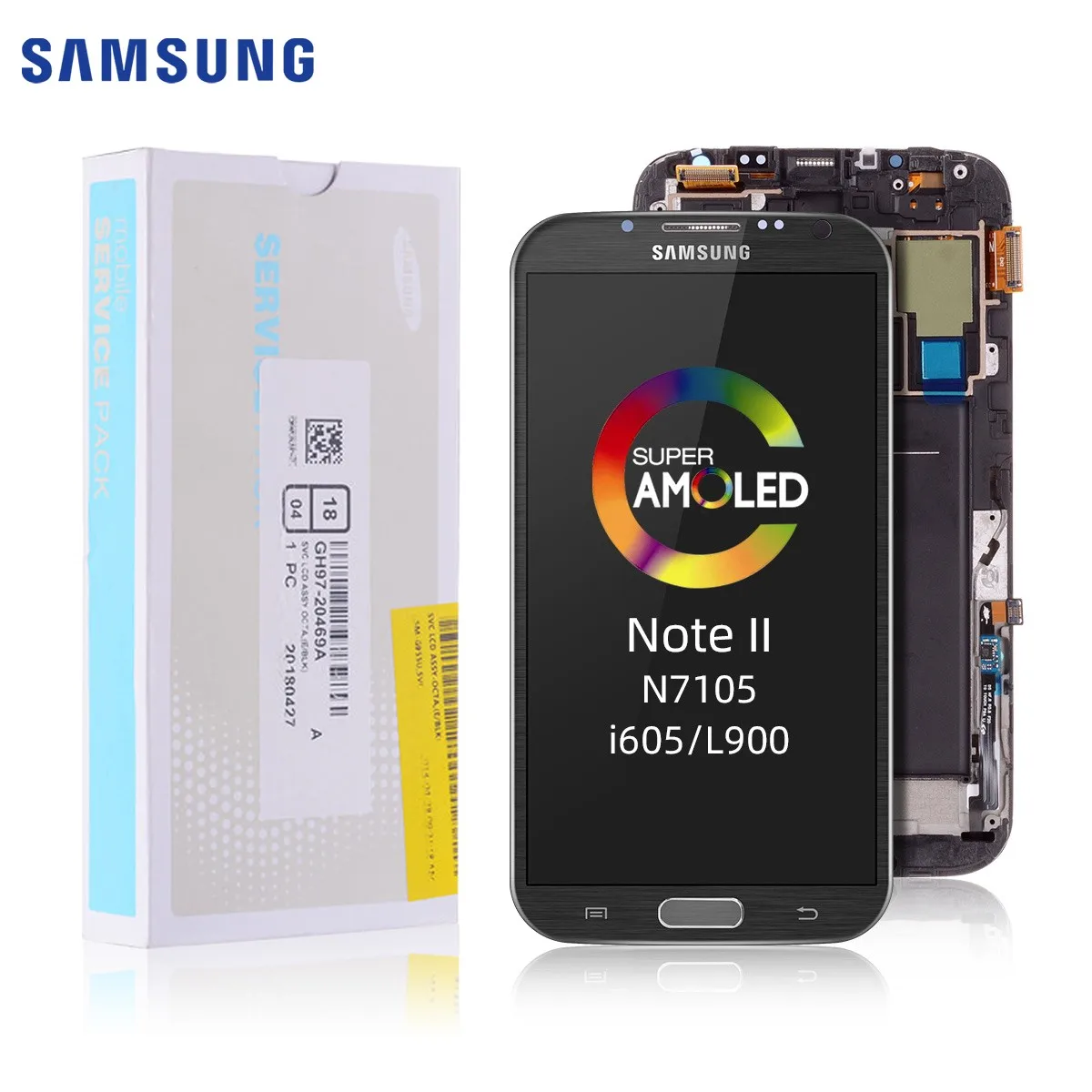 Замена на N7105 замена неопределенном с рамкой в сборе для samsung Galaxy Note 2 Дисплей Lcd