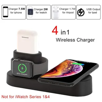 

New 4 In 1 Wireless Charger Station Convenient For AirPods For Smart Watch Qi-enabled For samsung xiaomi iphone