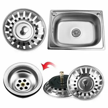 

New 1PCS DIY Premium Stainless Steel Kitchen Sink Strainer Drain Replacement Waste Plug