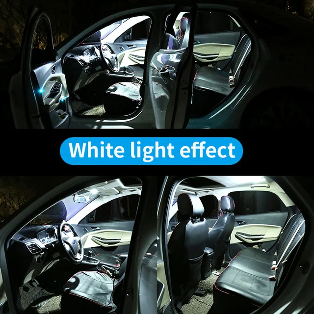 14 Bulbs White LED Car Light Interior Kit Fit For Chevrolet Tahoe 2007-2010 2011 2013 2014 Map Dome Trunk Cargo License Lamp 3