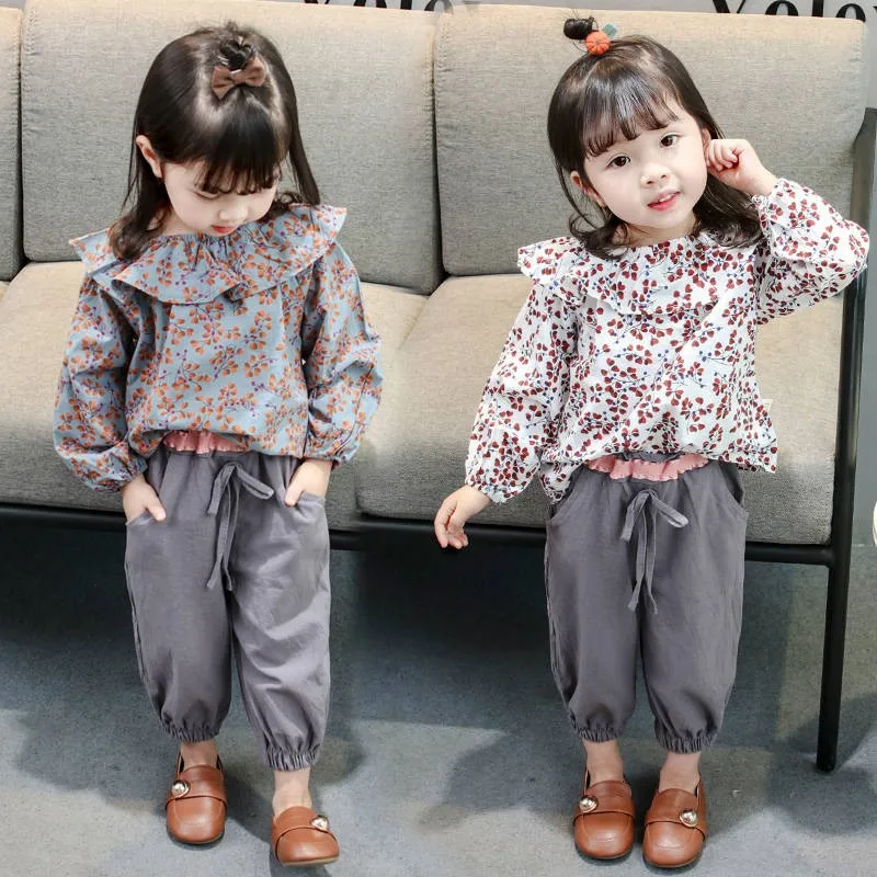 

Girl'S Suit 2019 New Style Spring And Autumn Korean-style Children Two-Piece Set Children Baby Western Style Casual Sports Fashi