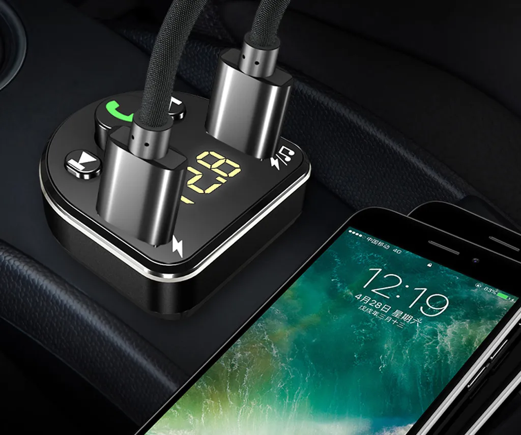 Bluetooth автомобильный fm-передатчик беспроводной автомобильный комплект с громкой связью lcd USB Aux FM модулятор Автомобильный MP3-плеер Адаптер зарядного устройства с двойным USB