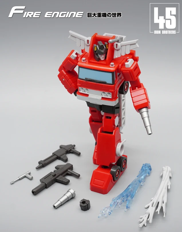 

MechFansToys Mech Fans Toys MFT MF-45 MF45 Fire Engine Inferno & MF-46 MF46 Crane Grapple Set of 2 Transformation
