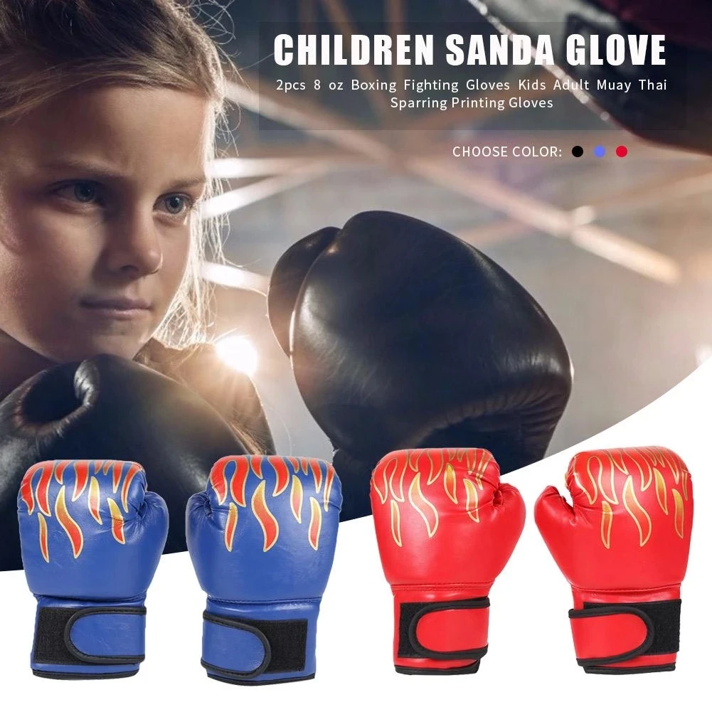 1 Pair Adult Children Karate Sanda Boxing Fighting Sparring Punching Gloves 