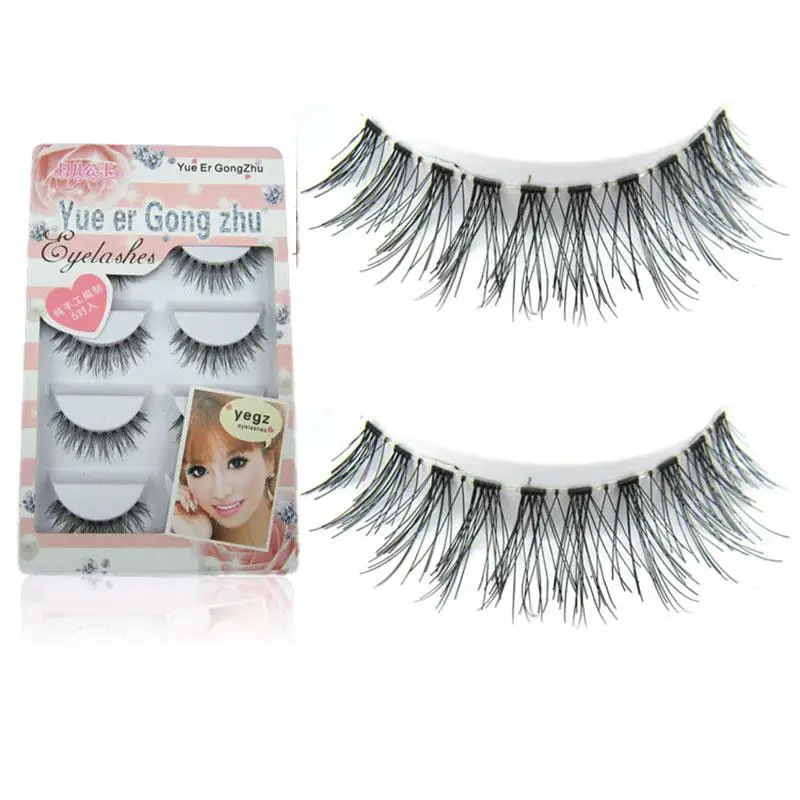

Natural Long False Eyelashes Hair False Eyelashes Wispy Makeup Natural Tools Extension Fluffy Crisscross Eye Lashes Handmad R8E0