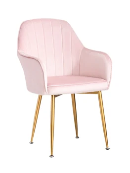 

Nordic ins simple iron leisure dining chair light luxury wind beauty net red back makeup nail