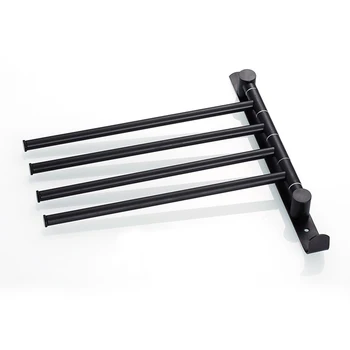 

Oil Rubbed Bronze Towel Bars for Bathroom Wall Mounted Swivel Towel Rack Holder with Hooks 4-Arm