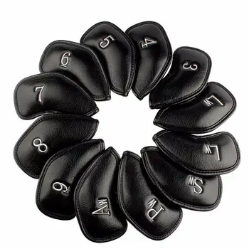 

12 Pcs/set PortableSynthetic LeatherGolf Club Iron Head Covers Protector Golfs Head Cover