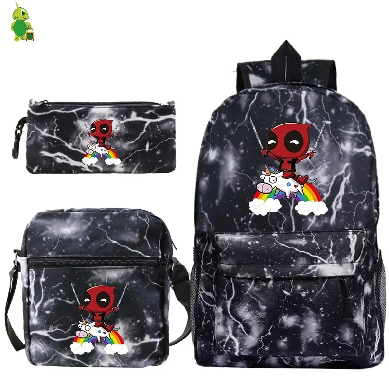 21 Mochila Единорог Рюкзак 3 шт./компл. школьные рюкзаки для девочек-подростков; для мальчиков и девочек, рюкзак для путешествий, Для женщин рюкзаки сумки на плечо Карандаш Чехол - Цвет: 21