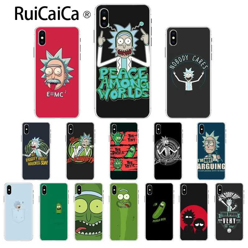 Ruicaica мягкий чехол для телефона с мультипликационным принтом маринованные Рик и