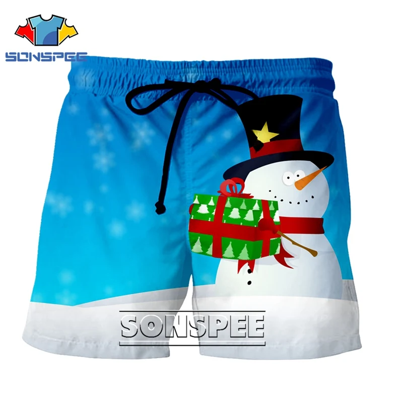 15 Fashion punk xmas shorts casual anime men women Christmas leisure streetwear shirt sports Harajuku Beach Santa Claus Sweatpants - Цвет: 15