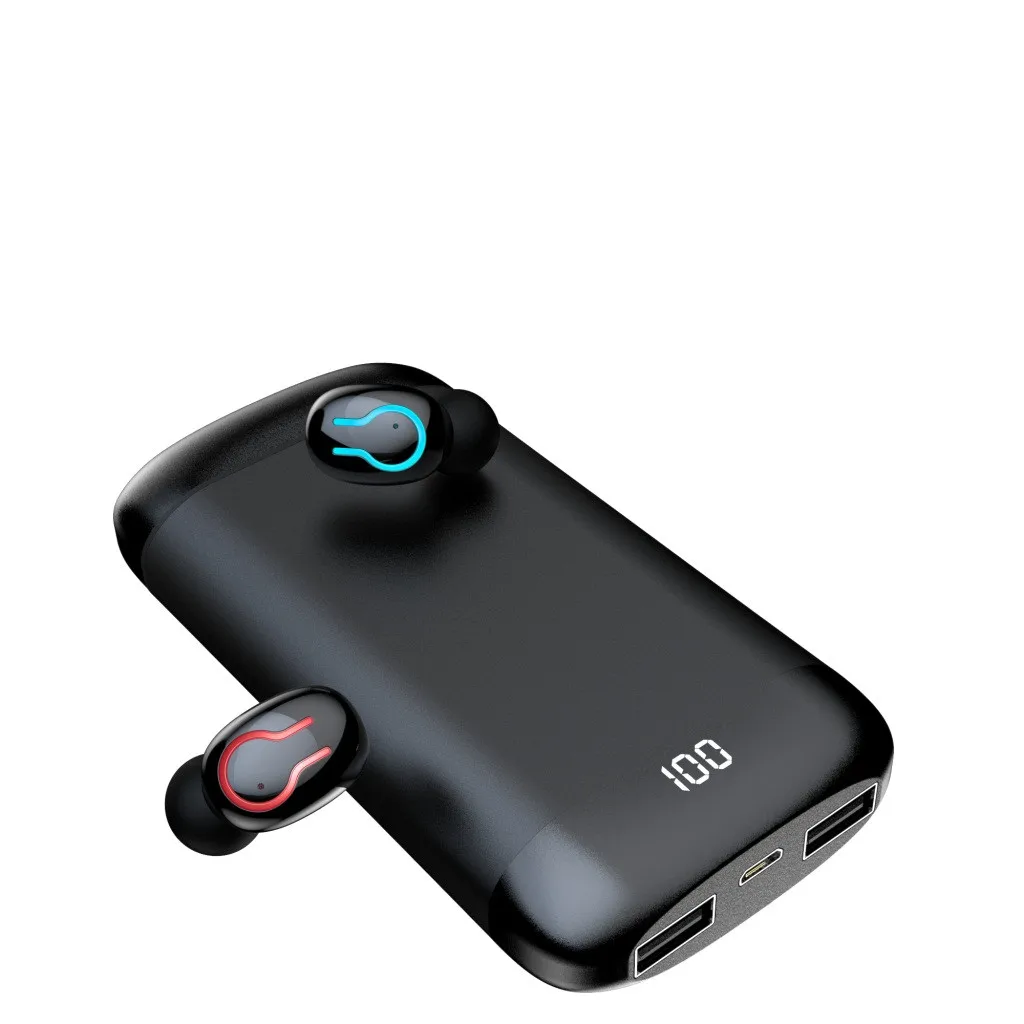 HIFI стерео Bluetooth наушники спортивные водонепроницаемые наушники двойной микрофон Внешний Аккумулятор 6000 мАч Внешний аккумулятор беспроводные наушники