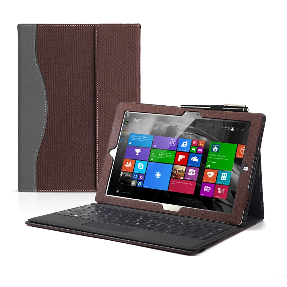 Coffee Полный защитный чехол для планшета для Surface Pro X 13 дюймов Чехол чехол из полиуретановой кожи для планшета откидная подставка чехол с ремешком+ держатель для ручки - Цвет: Coffee