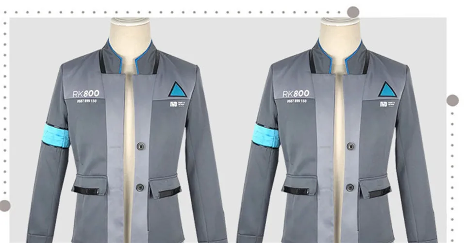 Игра Детройт: стать человеком Коннор Косплей Костюм RK800 Униформа агента Хэллоуин мужское плотное серое пальто