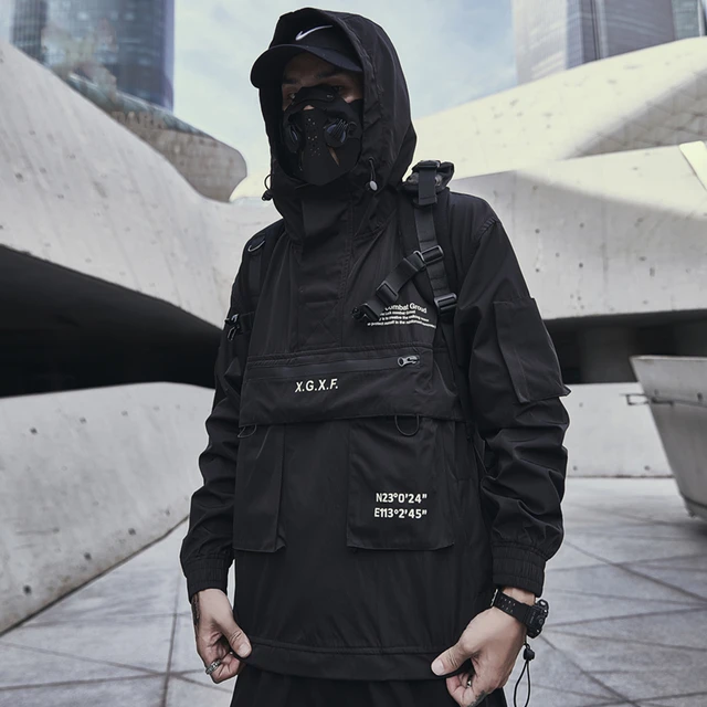 AOGZ Dark Cargo Jackets Coats Streetwear Tactical Function Pullover  Harajuku Multi-pocket Hoody Windbreaker Coats Bomber Jacket - AliExpress
