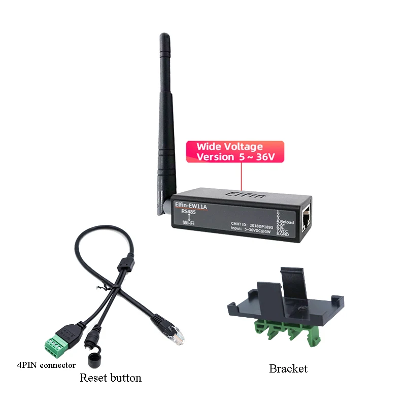 Serial Port RS485 to WiFi Serial Device Server Elfin-EW11 Support TCP/IP Telnet Modbus TCP Protocol IOT Data Transfer Converter wifi converter