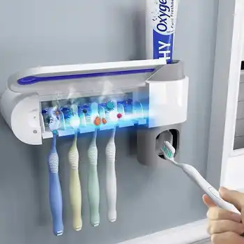 

Ultraviolet UV Light Toothbrush Automatic Toothpaste Squeezer Dispenser Sterilizer Toothbrush Holder Cleaner Dropshipping