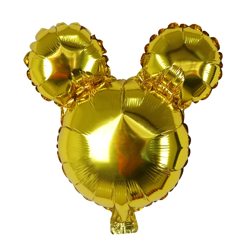 gold 5 шт. мини голова Микки из алюминиевой фольги воздушный шар с Минни-Маус игрушки 30x45 см мультфильм воздушный шар Дети День рождения украшения - Цвет: gold