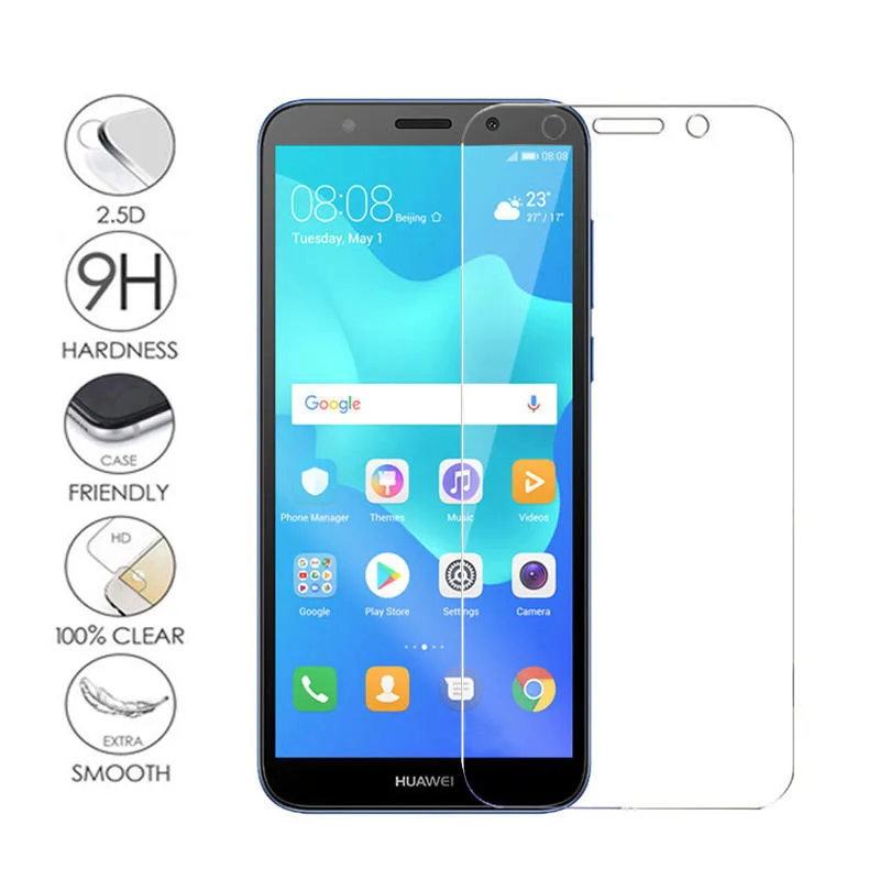

tempered glass for huawei y5 prime 2018 screen protector transparent protective cover film on huawey y 5 prime protection glas