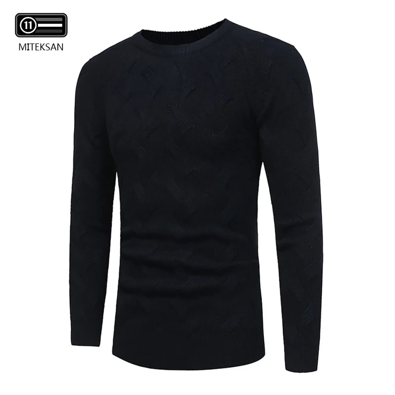 Мужской пуловер Slim Fit, вязаные мужские свитера, модная брендовая одежда, мужские однотонные свитеры с круглым вырезом и длинными рукавами, Повседневный свитер