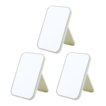 

3pcs Foldable Makeup Mirror Makeup Mirror Vanity Mirror Espejos Spiegel Folding Bracket Makeup Mirror Square Cosmetics Mirror