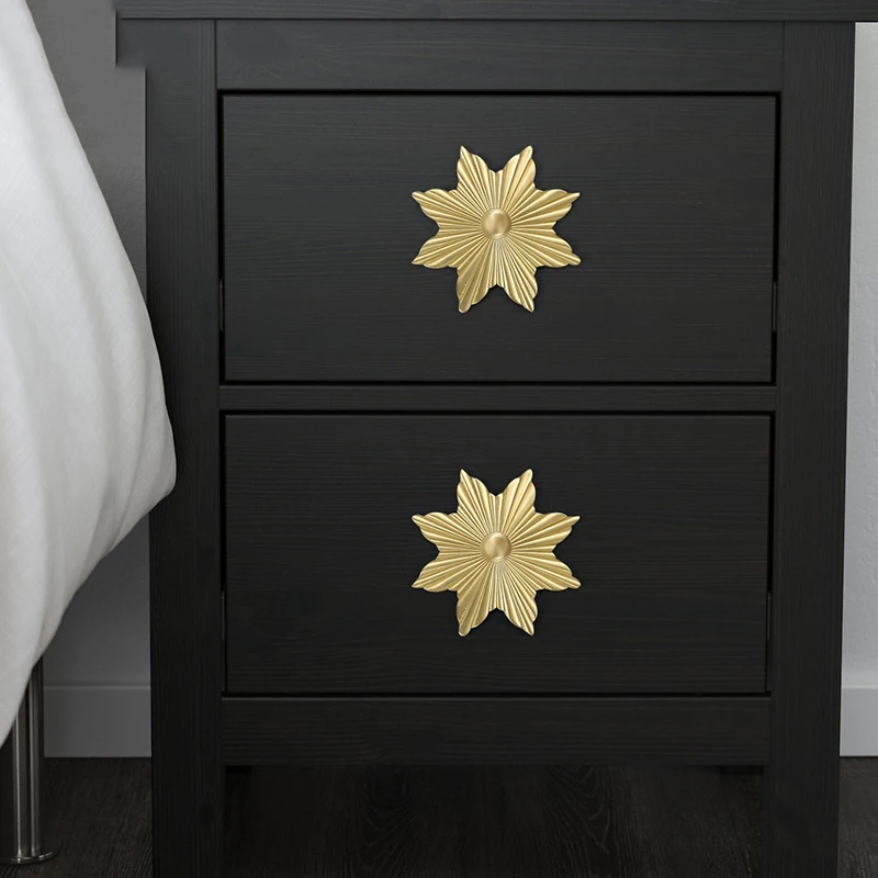 Golden Knobs Solid Brass Cabinet Handles Cupboard Wardrobe Maple