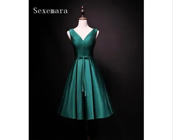 

free shipping 2018 new design v-neck formal prom party gown custom size/color special occasion cheap short bridesmaid Dresses