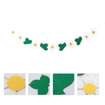 

1Pc Banner Christmas Daisy Lovely Flower Festival Hanging Banner Pendant Flags Backdrop Bunting for Decoration