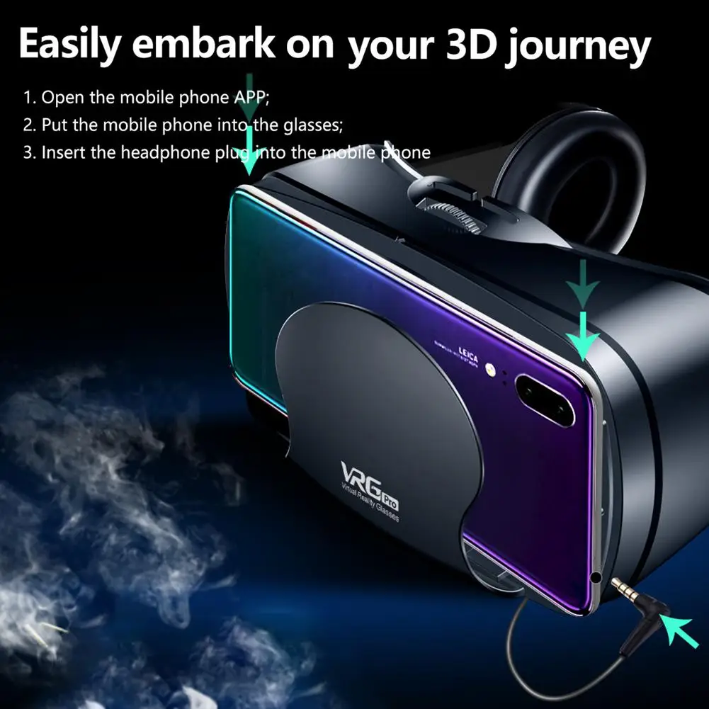 Bakeey 2020 NEW VR Helmet 3D Glasses Virtual Reality Support 0-800 Myopia Headset Goggles Binoculars For iPhone 12 12Pro Huawei P40 Pro Mate40 Pro
