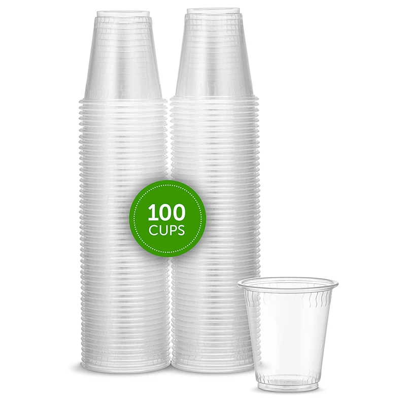 

MONGKA 3 oz 90ml Clear Plastic Disposable Cups For Drinking, Rinsing, Tests, Medication, Party, Home, Office, Water, Juice