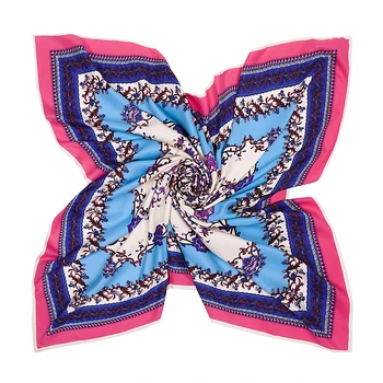

100cm Luxury Brand Sweet Series Print Scarves For Women Silk Satin Hijab Scarf Fashion Square Shawl Scarfs For Ladies B246