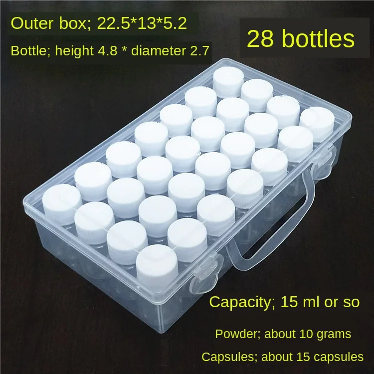 15ML28bottles Большая емкость коробка для таблеток герметичный влагостойкий Водонепроницаемый разделитель таблеток портативный дорожный Чехол Контейнер для лекарств разделитель для лекарств - Цвет: 15ML28bottles