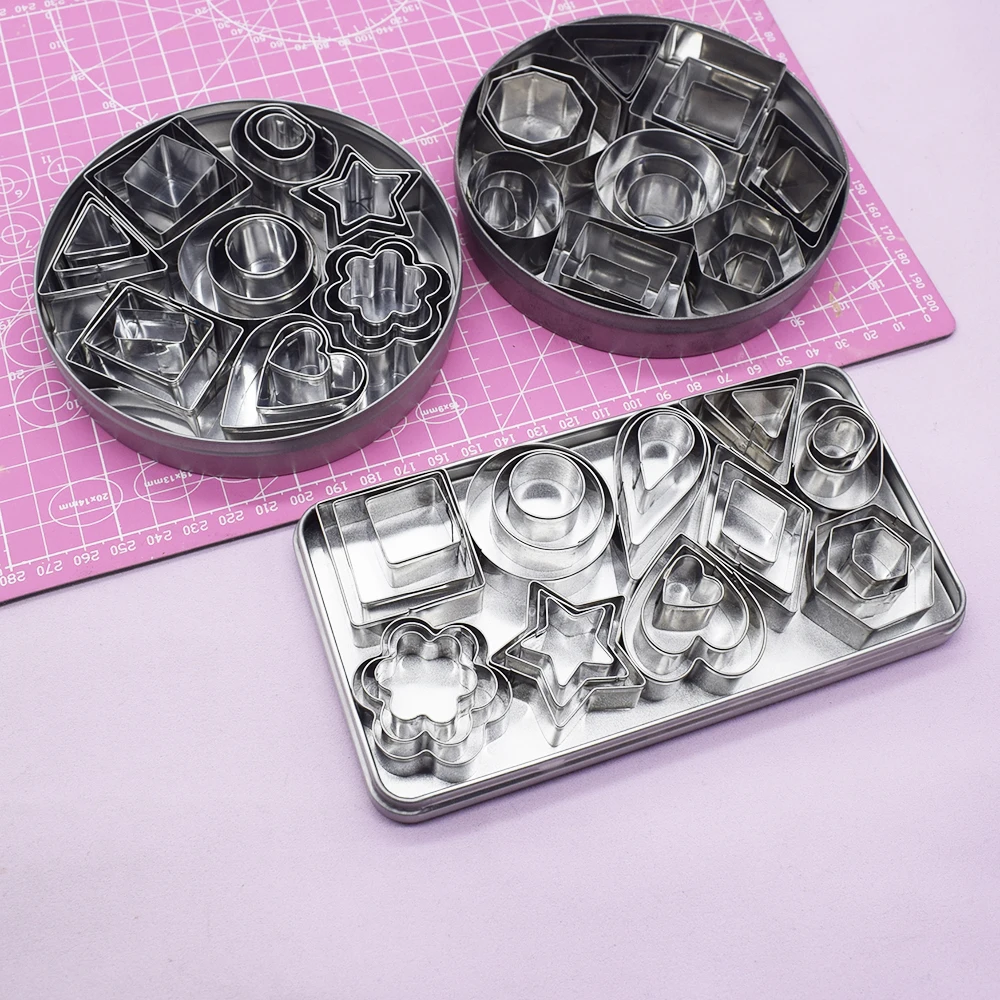 More Clay Cutter Stainless Steel Geometry Round Square Shape Designer DIY Ceramic Pottery Polymer Clay Earring Cutting Mold Tool polymer clay tools pottery tools clay sculpting tools pottery sculpting tools clay craft tool