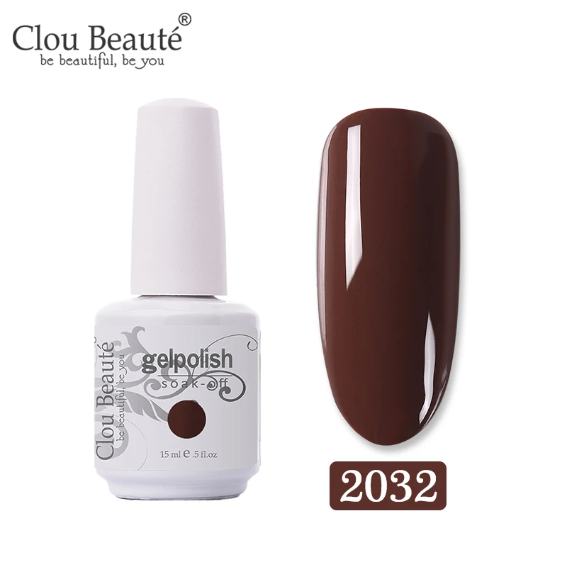Clou Beaute 15 мл Гель-лак для ногтей 131 чистые Зимние Цвета Длительный Гибридный гвоздь Гель-лак Hybird дизайн праймер для ногтей - Цвет: 2032