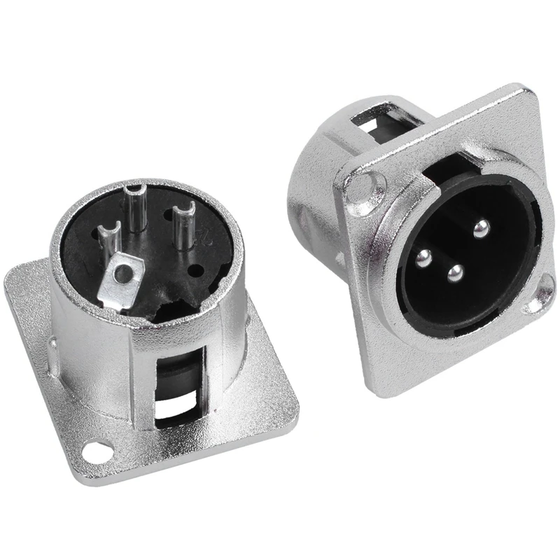 8 шт. в упаковке XLR Jack 3 Pin-panel Mount Jack серии D: 4 шт. женский размер XLR-F и 4 шт. мужской размер XLR-M