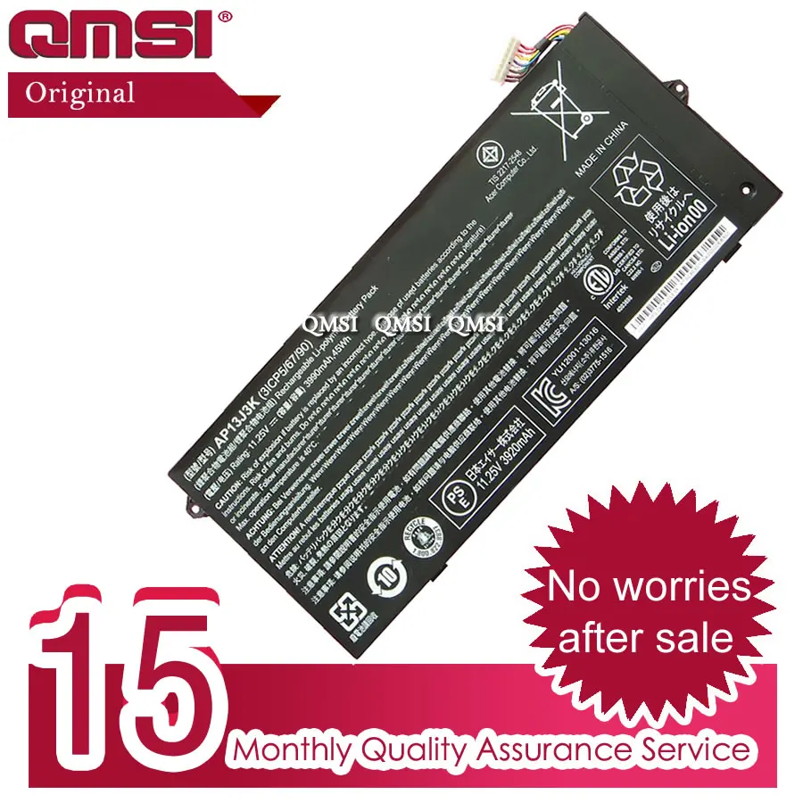 Qmsi 11.25V 45wh 3920mAh original AP13J3K AP13J4k battery Apply to ACER