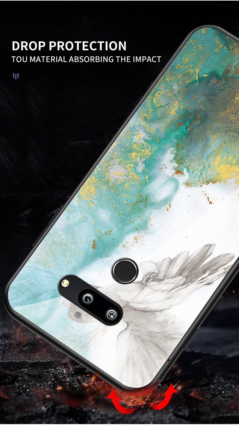 Для LG G8ThinQ чехол для телефона 6,1 дюймов Мрамор прочное защитное Стекло чехол для LG G8 чехол thinq градиент защитный чехол-накладка для телефона