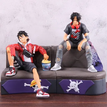 

Anime One Piece Monkey D Luffy Ace Sabo in Fashion Clothing Statue One Piece Action Figure PVC Collectible Model Toy