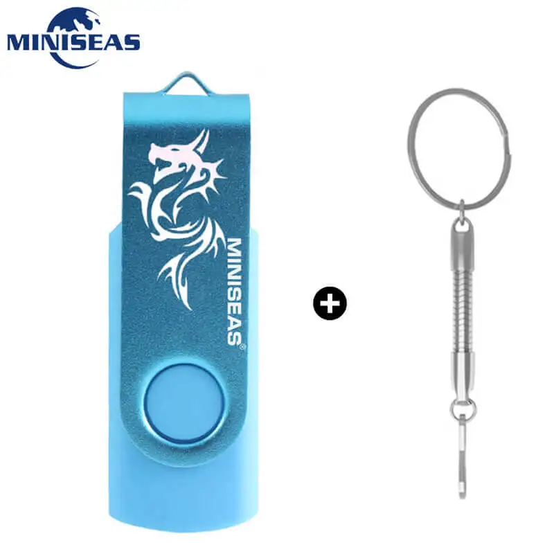 Usb флеш-накопитель 9 цветов Miniseas Dragon Mini 128 ручка-накопитель 32 Memory cle 64 Гб Usb флешка 2,0 Флешка с кольцом для ключей - Цвет: Light blue