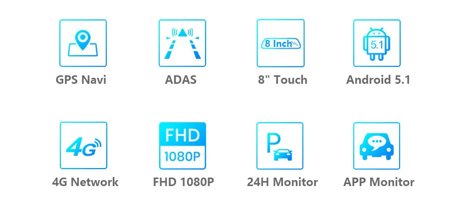 WHEXUNE 8 дюймов 4G Автомобильный видеорегистратор Камера ADAS Android Dvr Автоматическая регистрация gps навигация Full HD 1080P видео рекордер Две камеры автомобиля