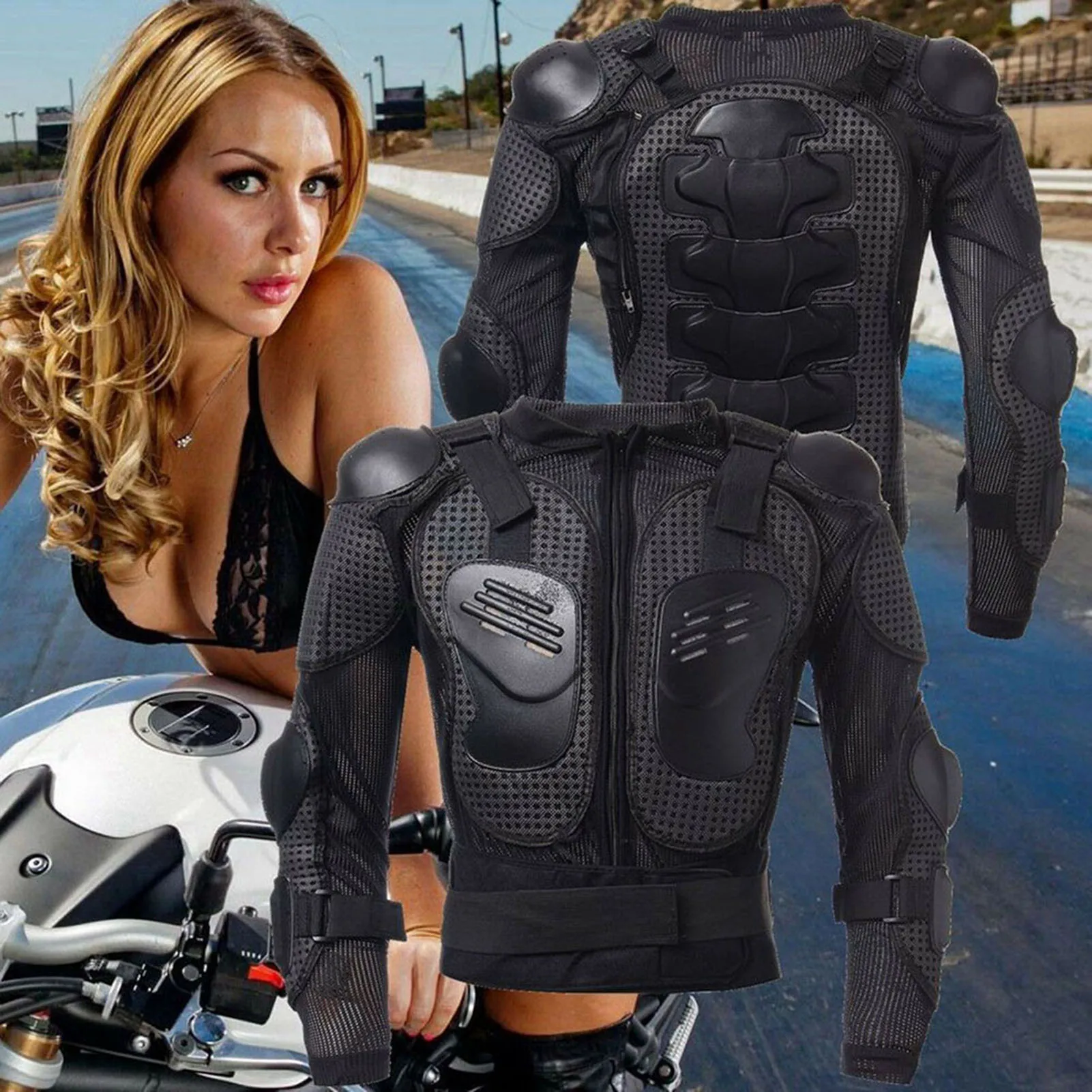 New Full Body Motorcycle Armor Motorcycle Protective Armor Riding Jacket Spine Shoulder Chest Protection Size S-3XL