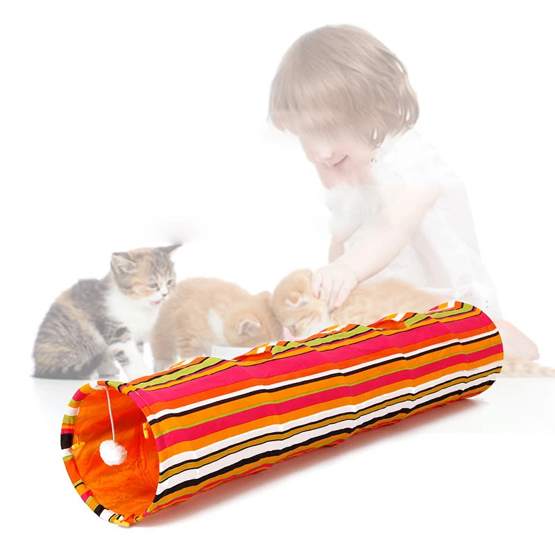 Cat tunnel funny cat toy play tubes folding kitten dog toys puppy ferrets rabbit