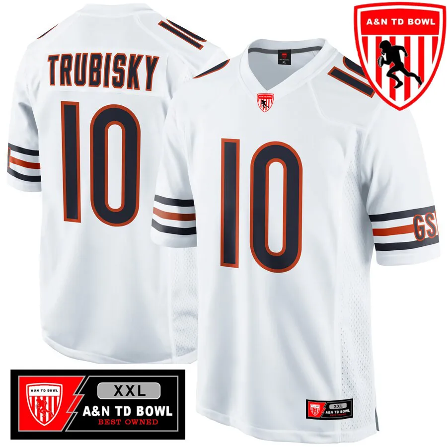 

A&N TD BOWL Customized Youth Sports American Football Jersey Chicago Jerseys MITCH TRUBISKY Fans Cheap Stitch Jerseys