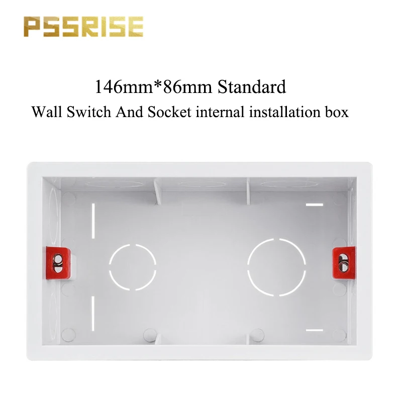 PSSRISE EU UK Standard 146 Type Installation Box Wall Light Switch Power Socket Junction Box Hidden Bottom Mounting 146*86mm