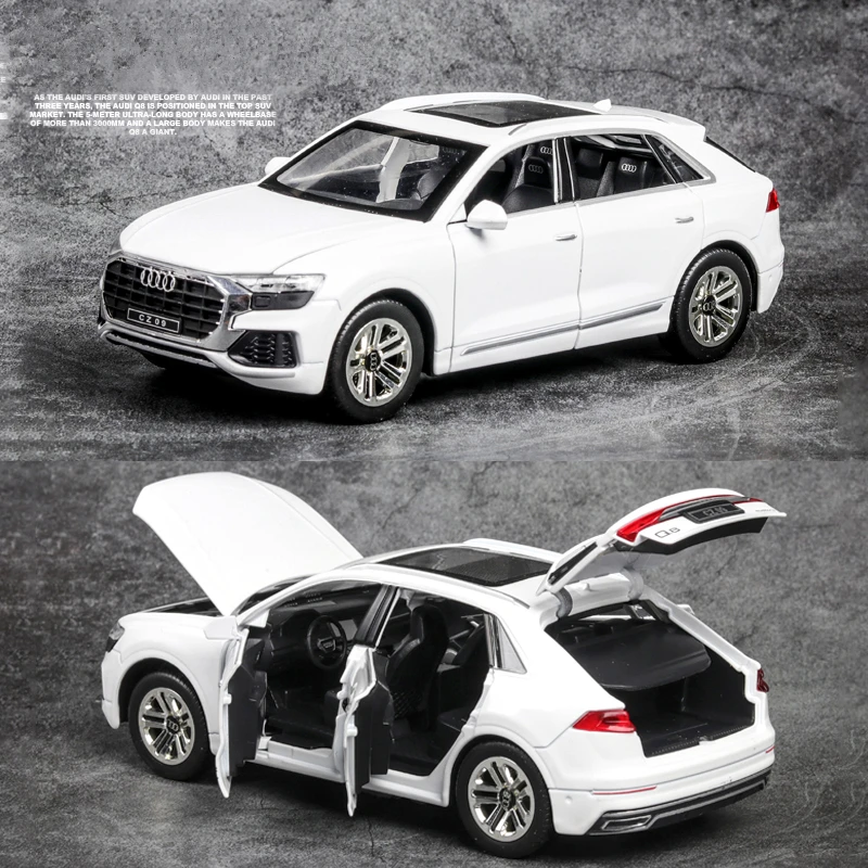 1/24 AUDI Q8 SUV Alloy Car Model Diecasts Metal Simulation Toy Vehicles Car Model Sound and Light Collection Childrens Toy Gift 5