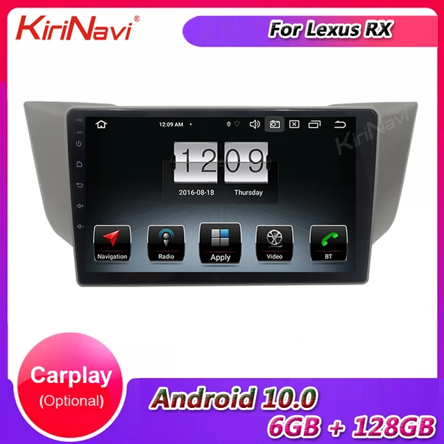 $179.14 Kirinavi 9'' Android 10.0 Car Radio For Lexus RX RX300 RX350 RX400H Car Dvd Multimedia Player Android Auto GPS Navigation 6+128G