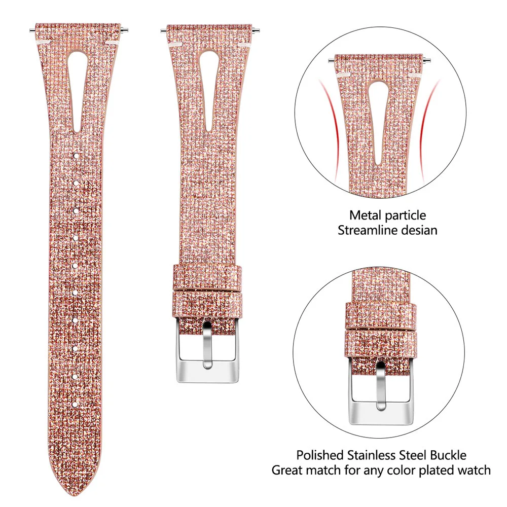 PU+ кожаный часы с яркими украшениями Bling Band Браслет для Fitbit Versa смарт-браслеты для часов долговечные аксессуары#726